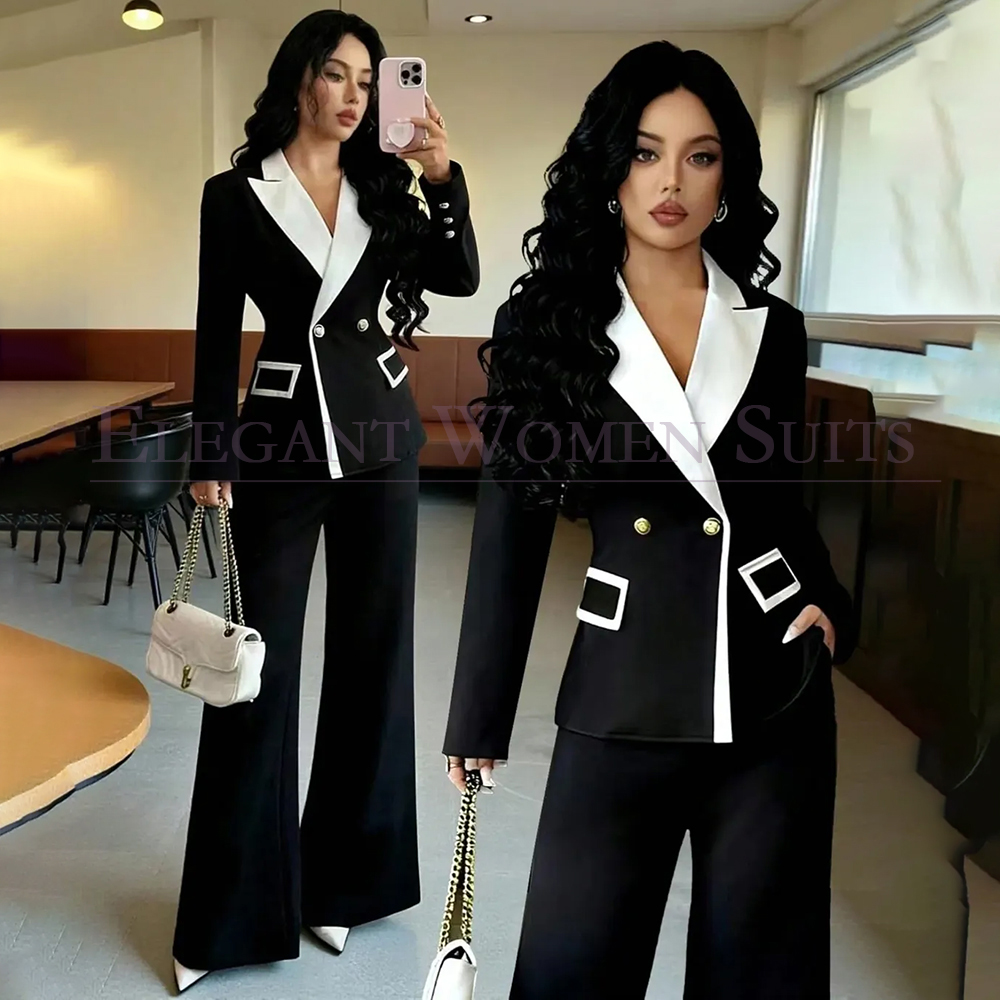 Blazer Set Women Formal - Luxury Black Women's Suits 2 Piece