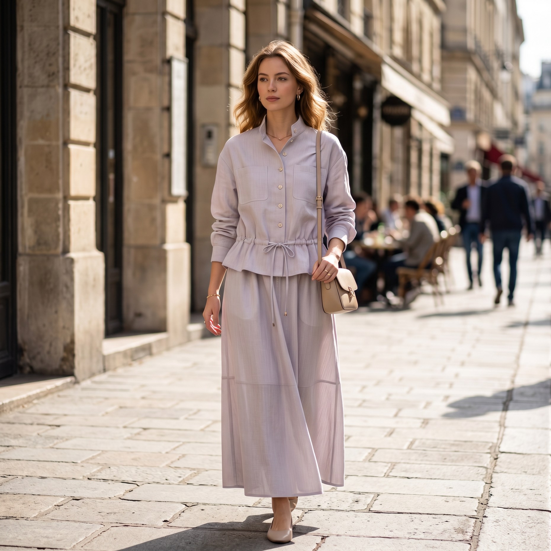 Pencil Skirt Midi - Fashion Ladies Skirt Solid Color High