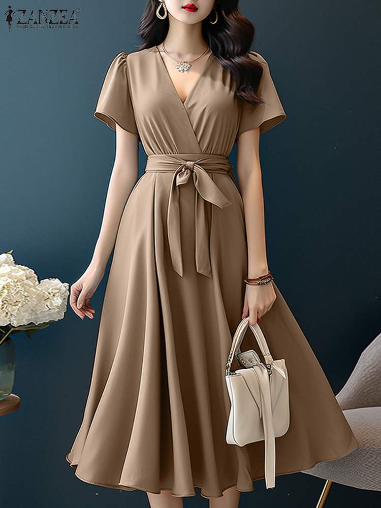 ZANZEA 2024 Elegant Short Slee - đánh giá và giá Women Formal Wear Zara