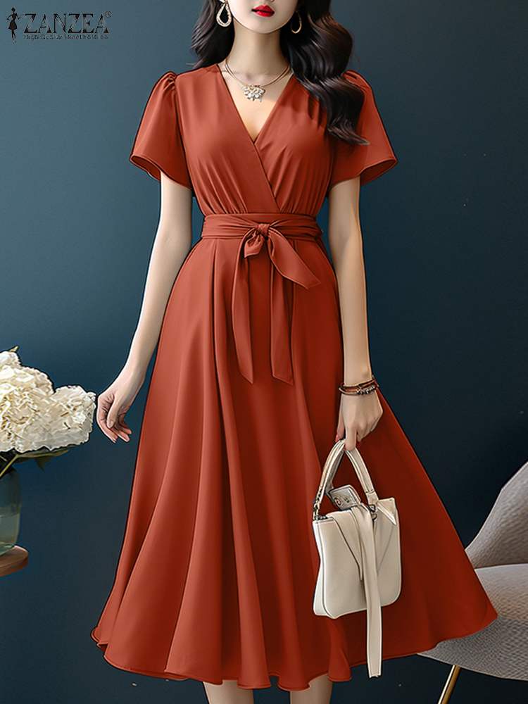 ZANZEA 2024 Elegant Short Slee - đánh giá và giá Women Formal Wear Zara