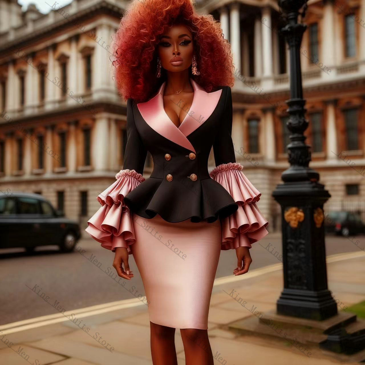 Black Pink Women Suit Set 2 Pc - đánh giá và giá Women'S Formal Wear For Wedding Guest