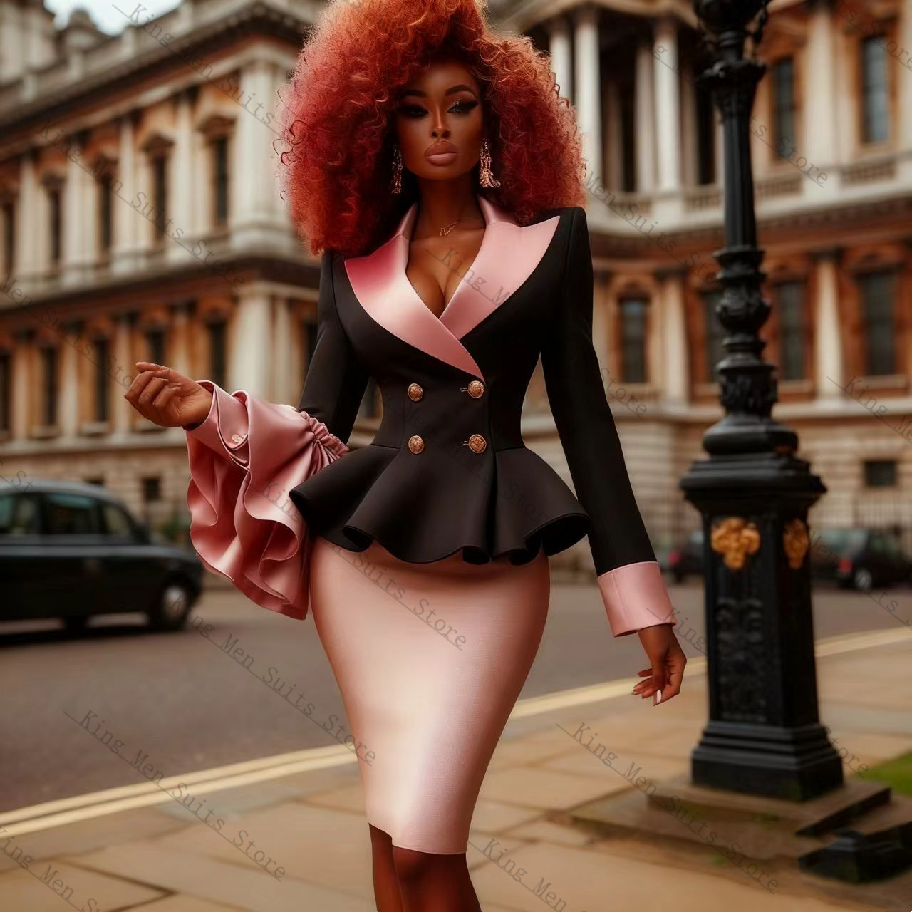 Black Pink Women Suit Set 2 Pc - đánh giá và giá Women'S Formal Wear For Wedding Guest