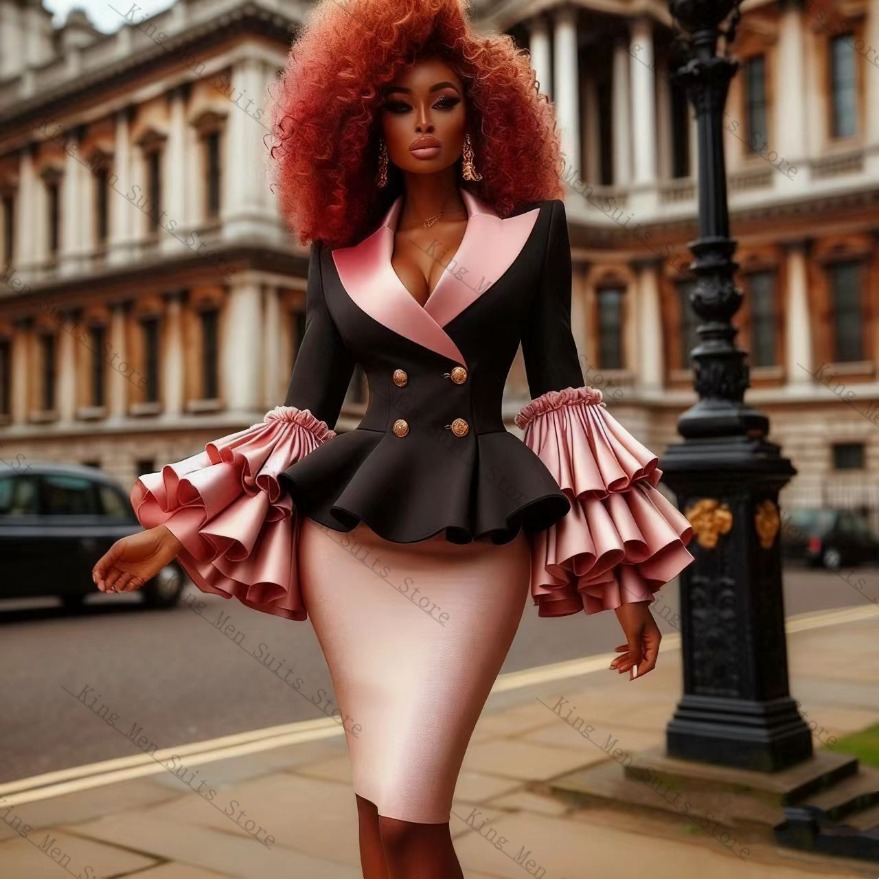 Black Pink Women Suit Set 2 Pc - đánh giá và giá Women'S Formal Wear For Wedding Guest