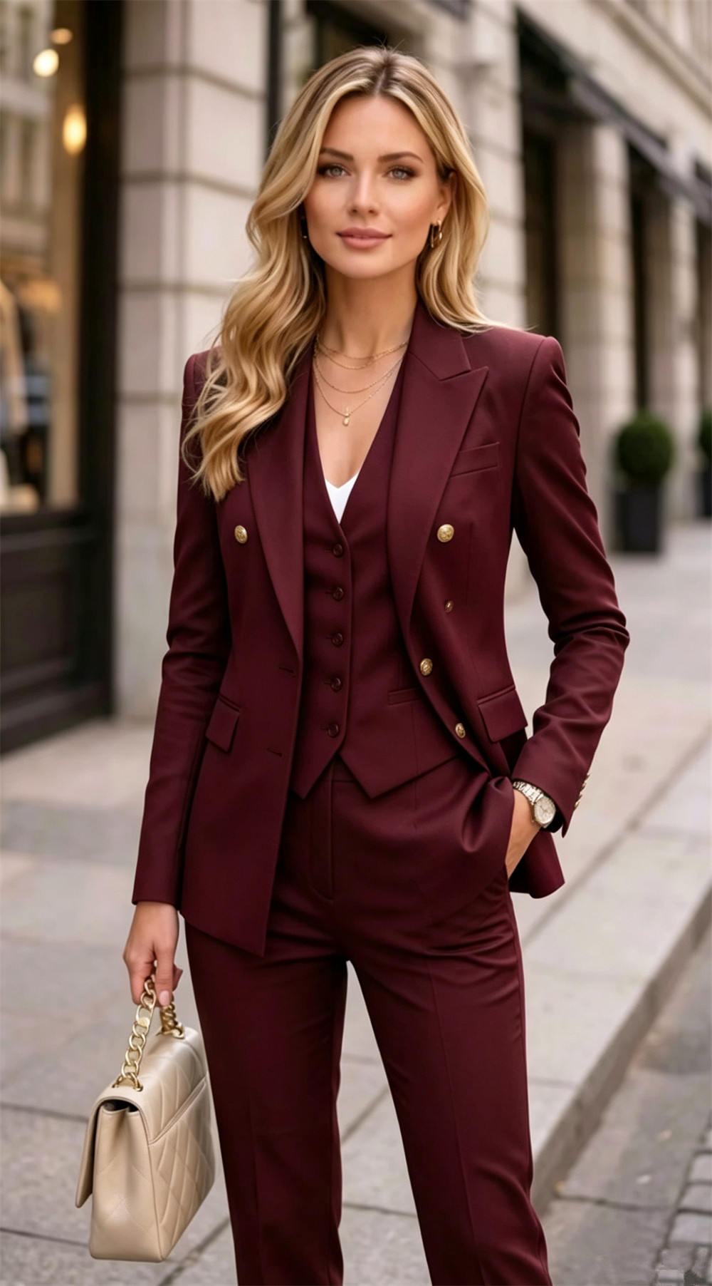Lavender Women's Double Bested - đánh giá và giá Blazer Set Women Formal
