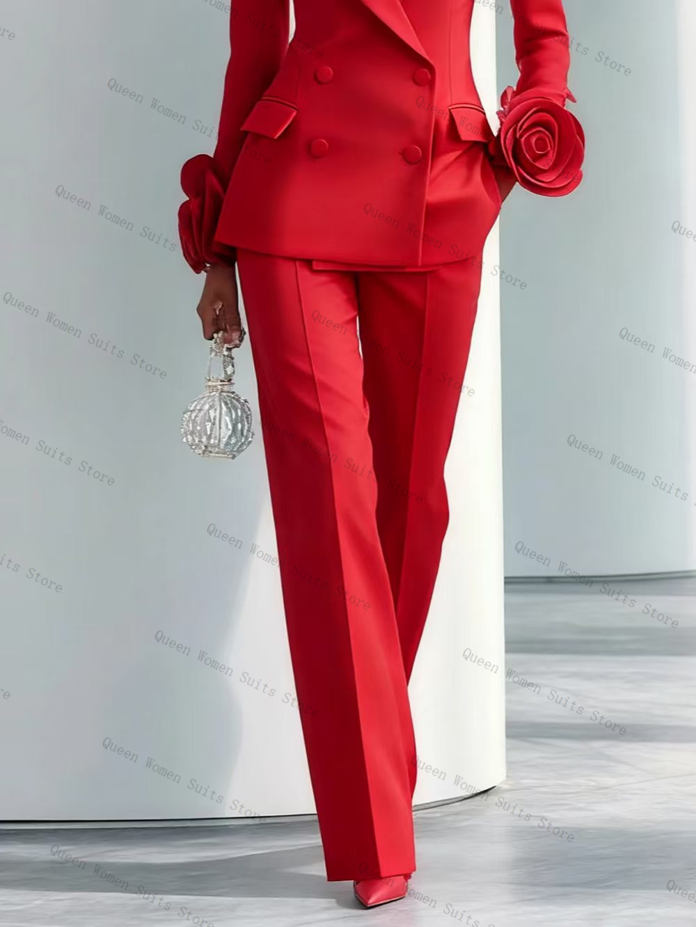 Luxury Red Women Suit Set 2 Pc - đánh giá và giá Women'S Formal Wear For Wedding Guest