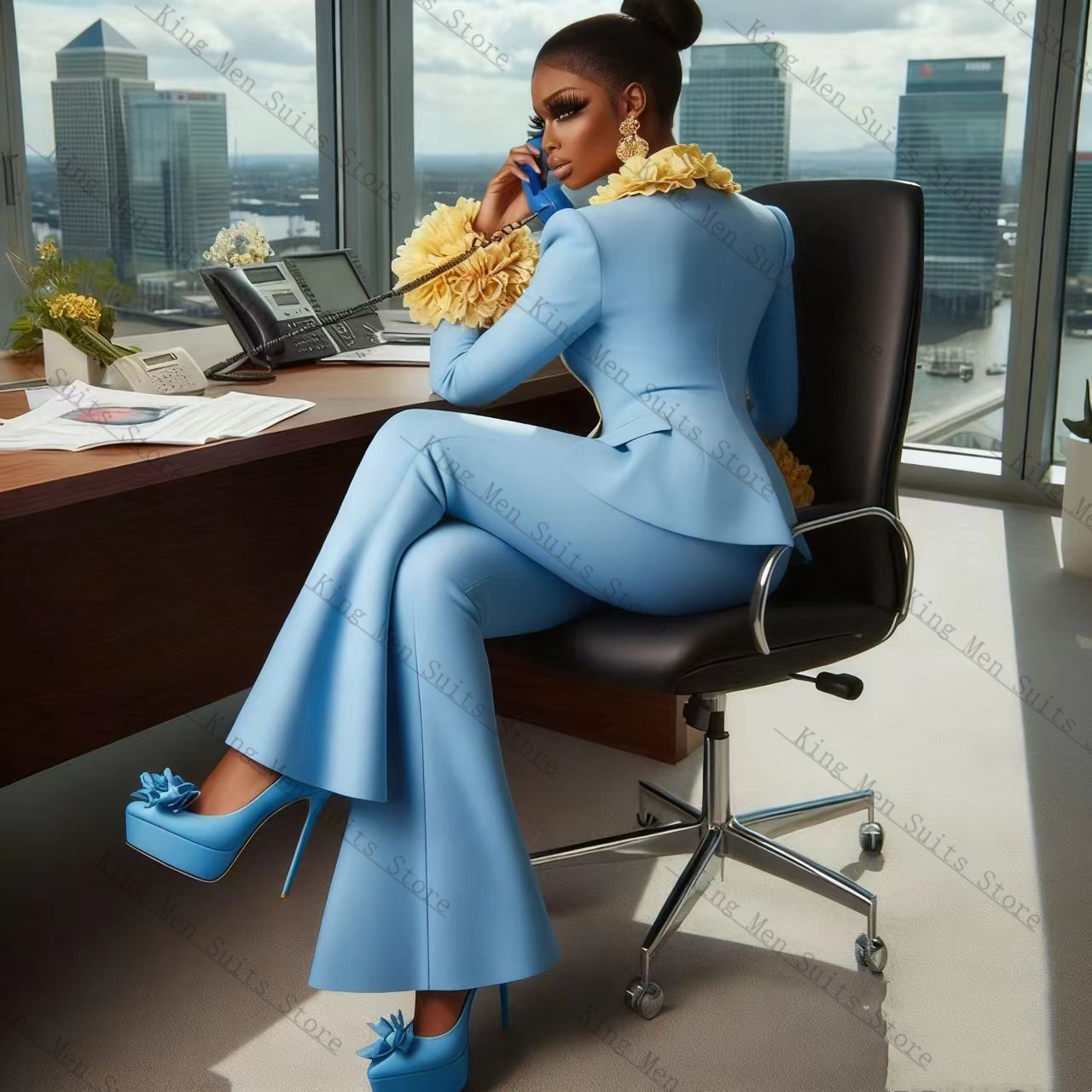 Light Blue Women Suit Set 2 Pc - đánh giá và giá Women'S Formal Wear For Wedding Guest