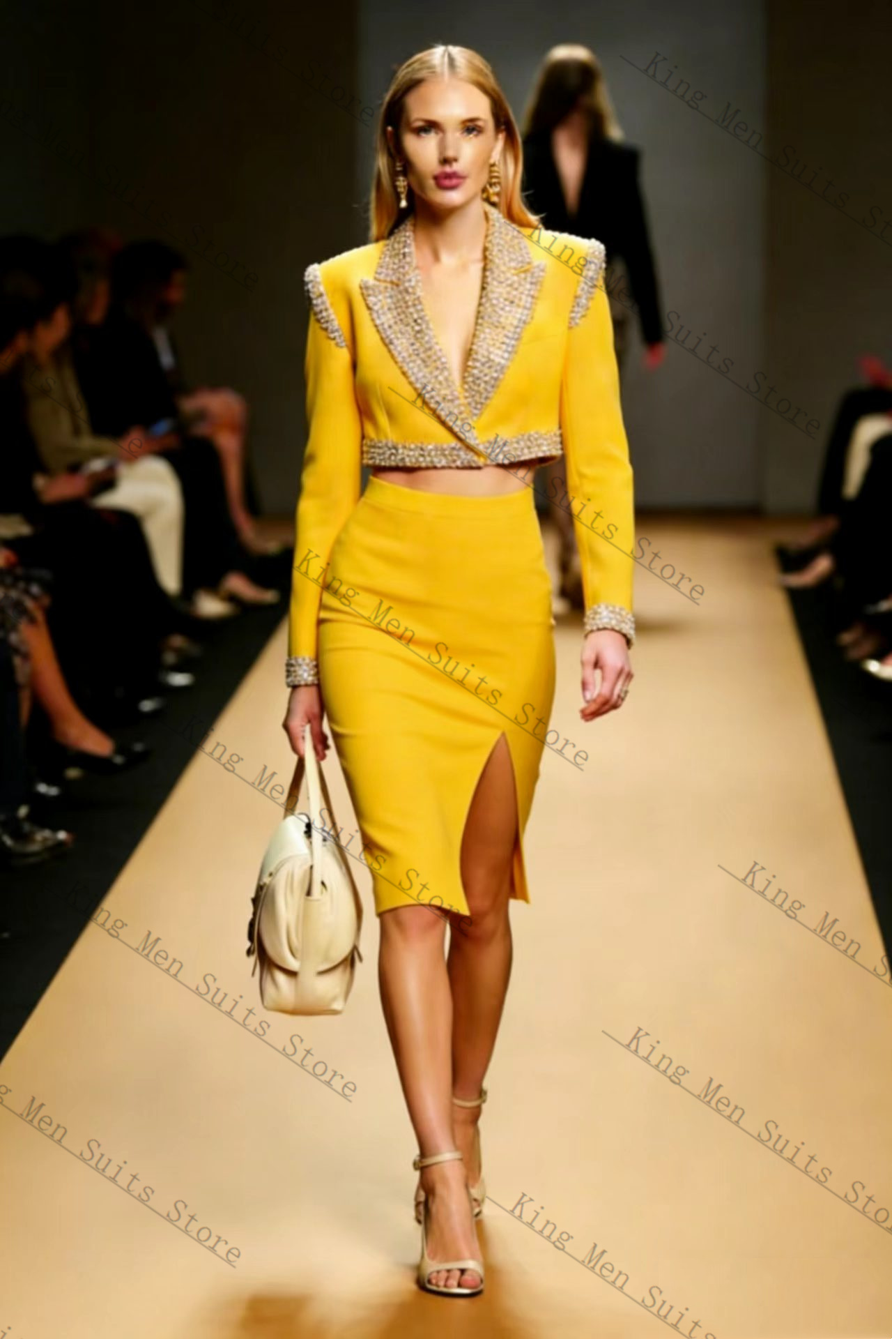 Yellow Crystals Women Suit Ski - đánh giá và giá Women'S Formal Wear For Wedding Guest