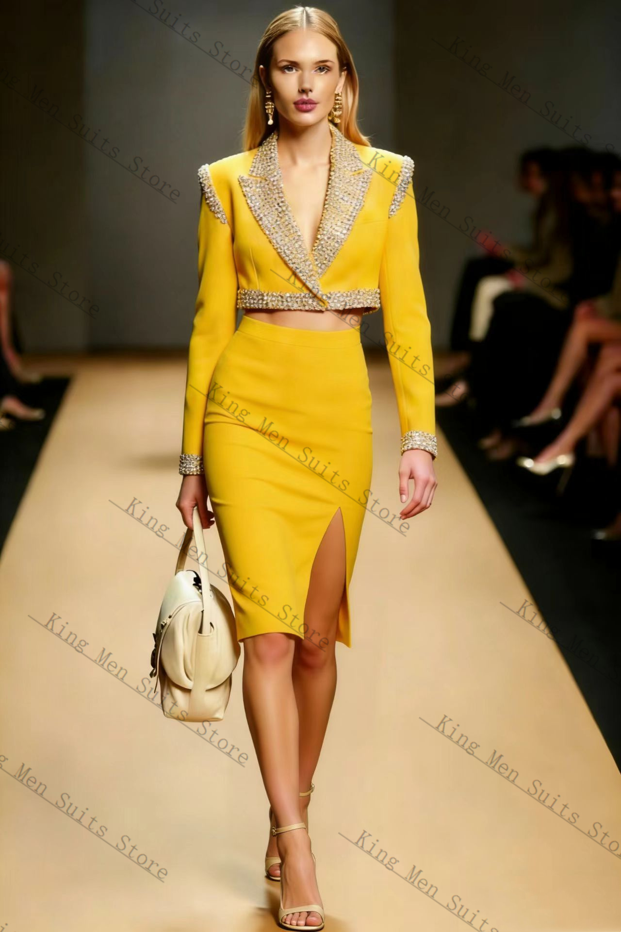 Yellow Crystals Women Suit Ski - đánh giá và giá Women'S Formal Wear For Wedding Guest