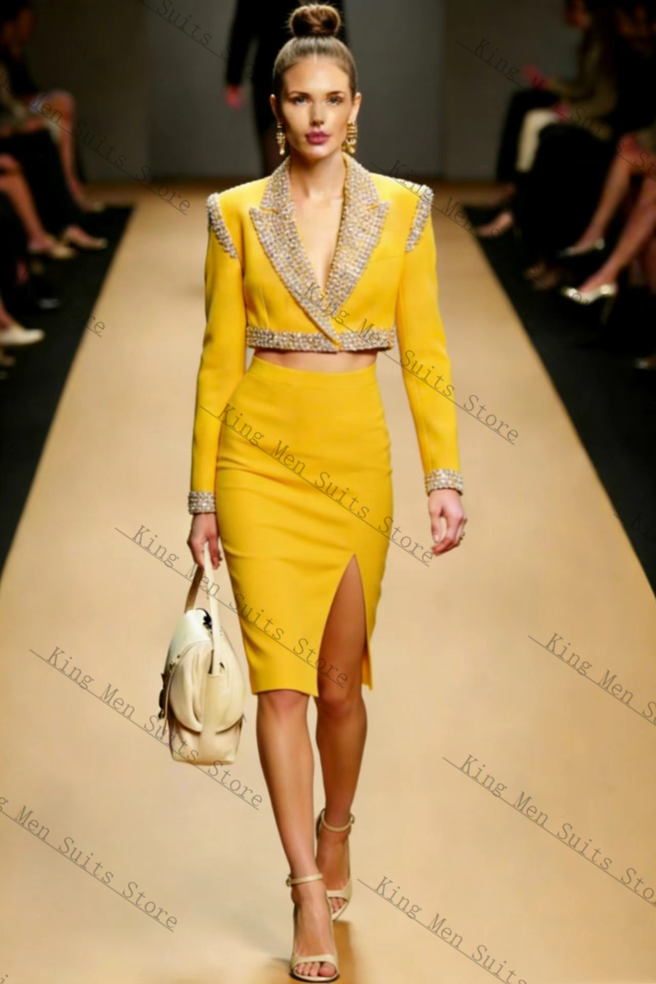 Yellow Crystals Women Suit Ski - đánh giá và giá Women'S Formal Wear For Wedding Guest