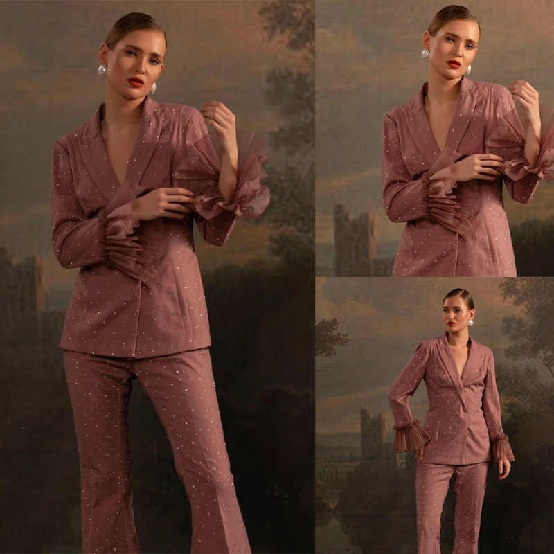 Beads Women Blazer Sets Custom - đánh giá và giá Women'S Formal Wear For Wedding Guest
