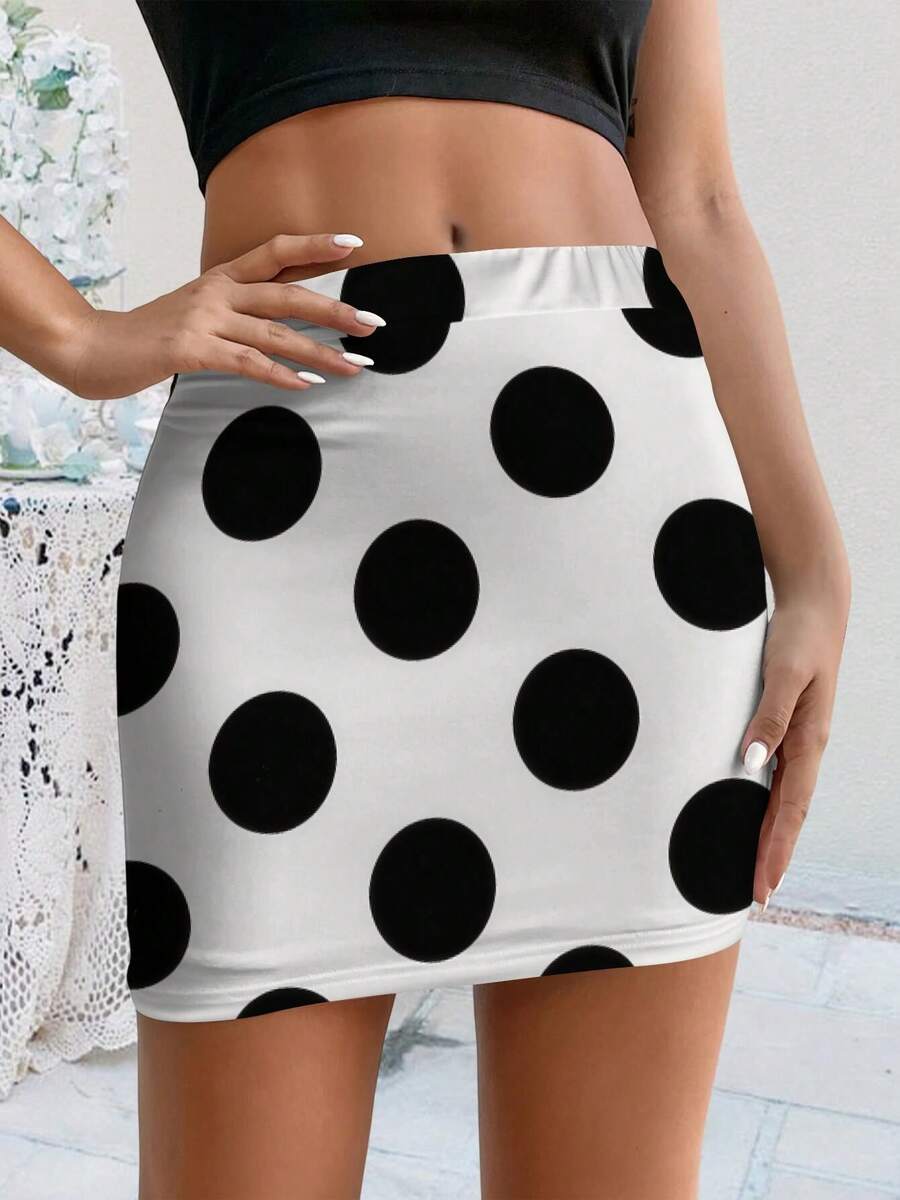 Women Summer Vintage Polka Dot - đánh giá và giá Pencil Skirt Midi