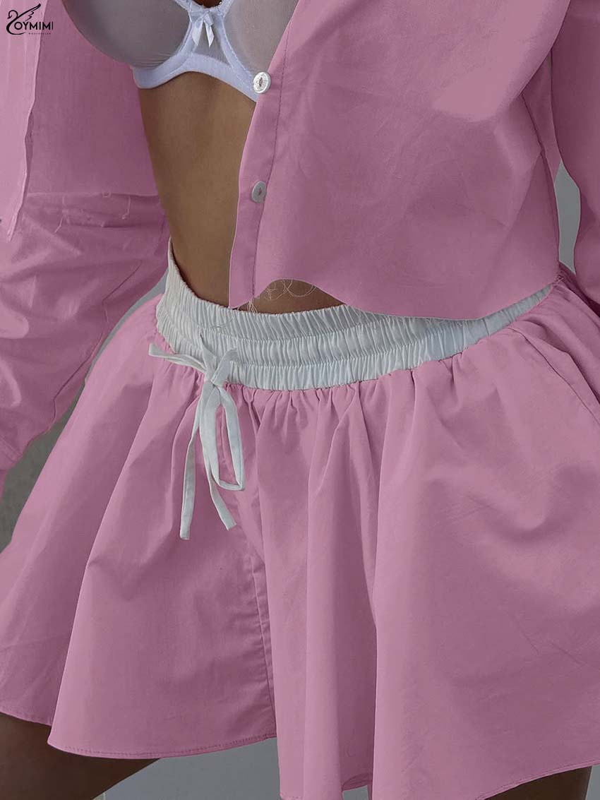 Oymimi Fashion Pink Cotton 2 P - đánh giá và giá Pencil Skirt Midi