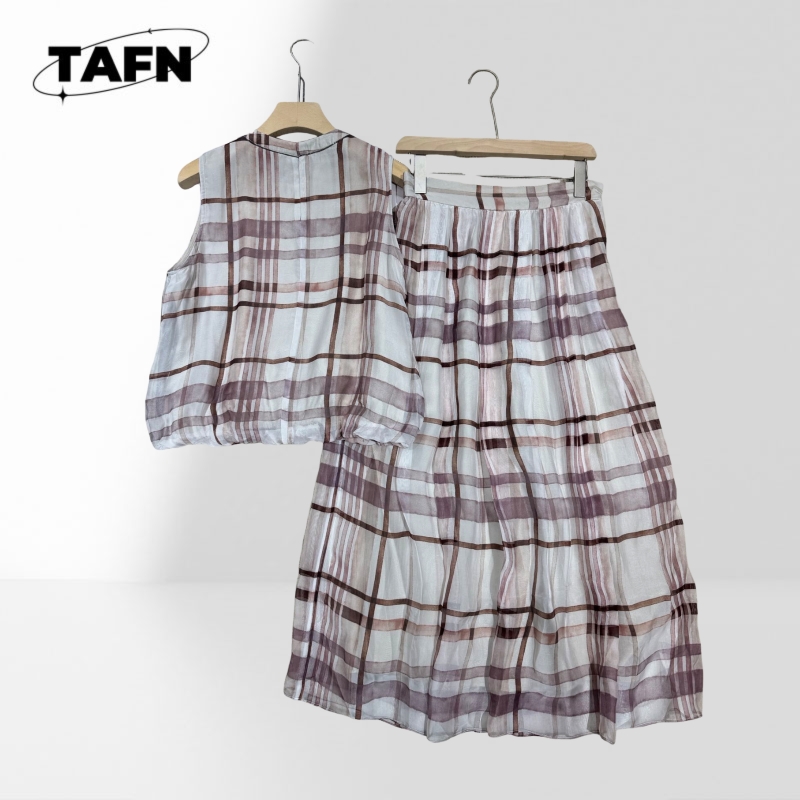 Elegant Women Checkered Two Pi - đánh giá và giá Pencil Skirt Midi