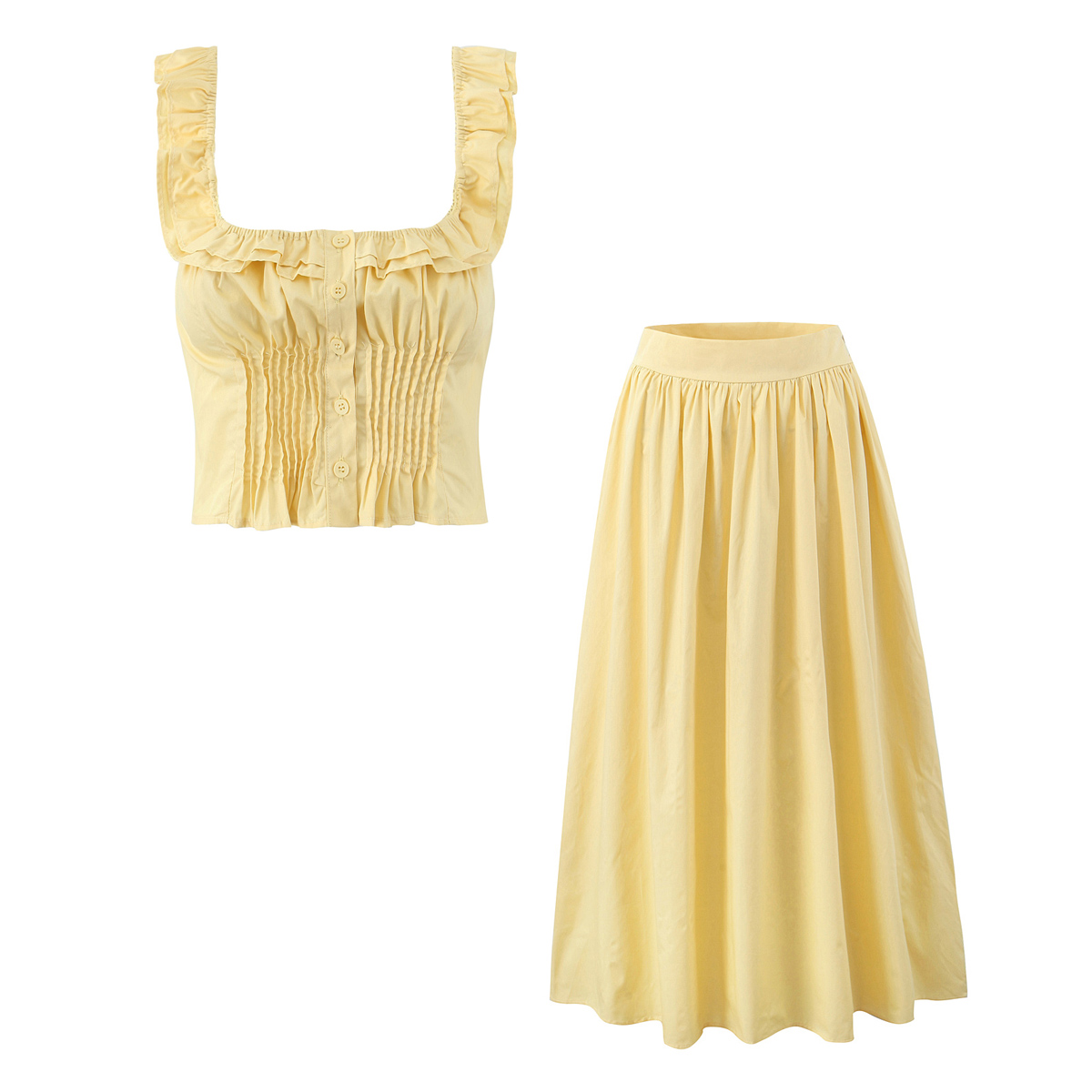 Women Wood Ears Ruffles Square - đánh giá và giá Pencil Skirt Midi
